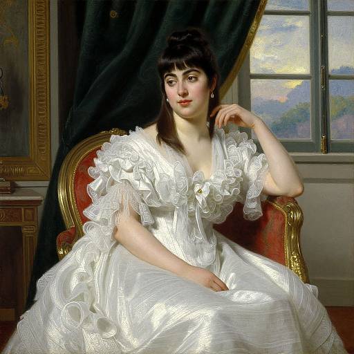 Elegant Woman in Oil Painting