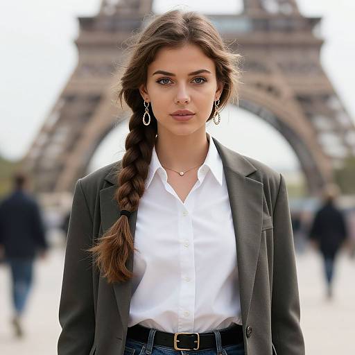 Realistic Parisian Style Female Portrait