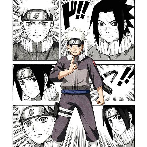 Dramatic Naruto & Sasuke Manga Panels