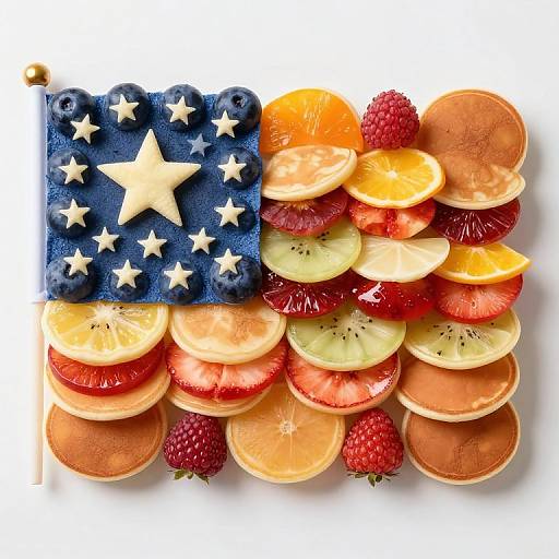 Patriotic Flag of Fruits and Pancakes