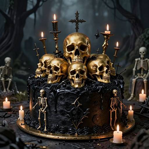 Gothicpunk Black Velvet Skull Cake