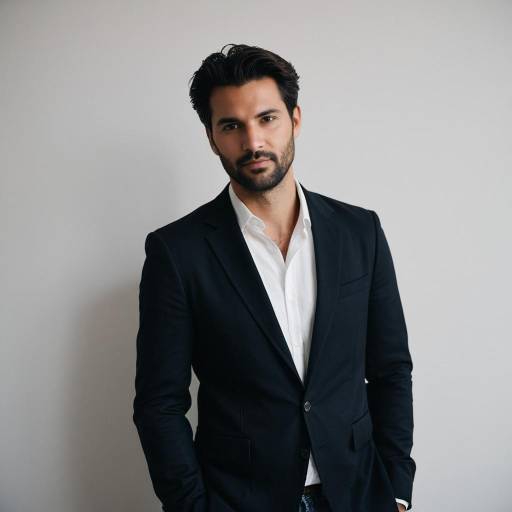 Confident Man in Tailored Blazer and White Shirt