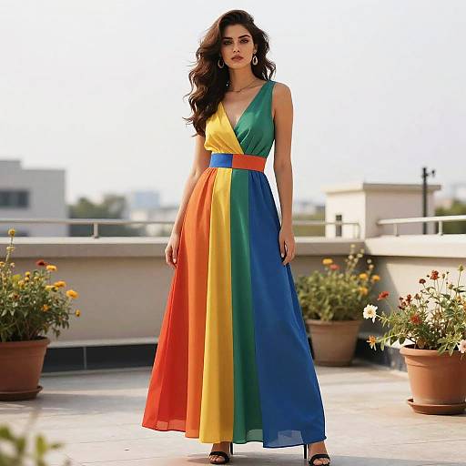 Color Blocking Hair on Fashion Model