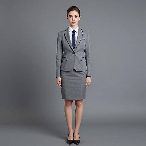 Professional Businesswoman in Gray Suit