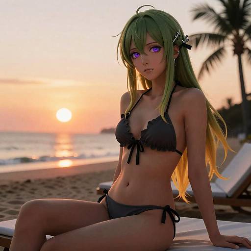 Ombre Hair Anime Man at Sunset Lounge