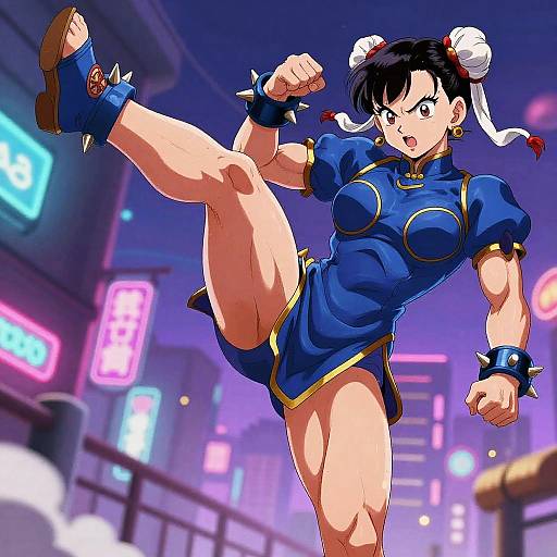 Chun Li Mid-Kick Dynamic Pose