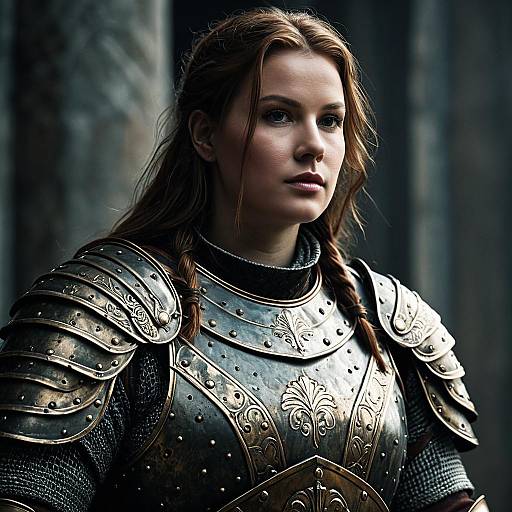 Majestic Medieval Female Warrior Portrait