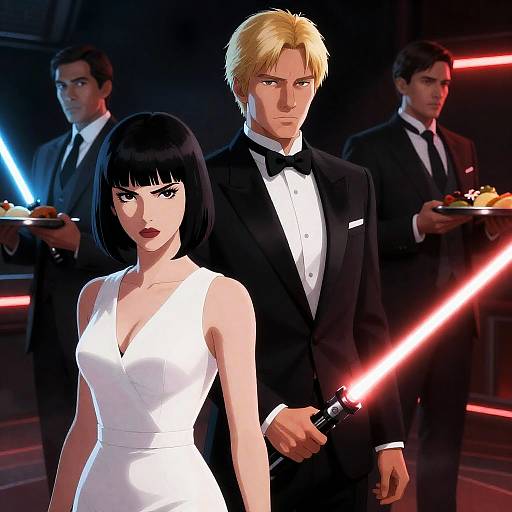 Elegant Star Wars Characters in Formal Wear