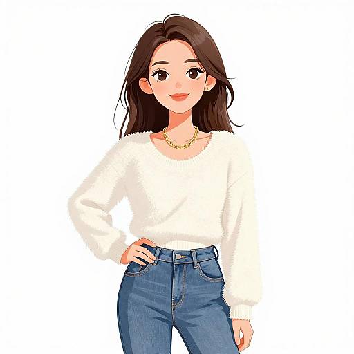 Casual Chic Woman in White Sweater