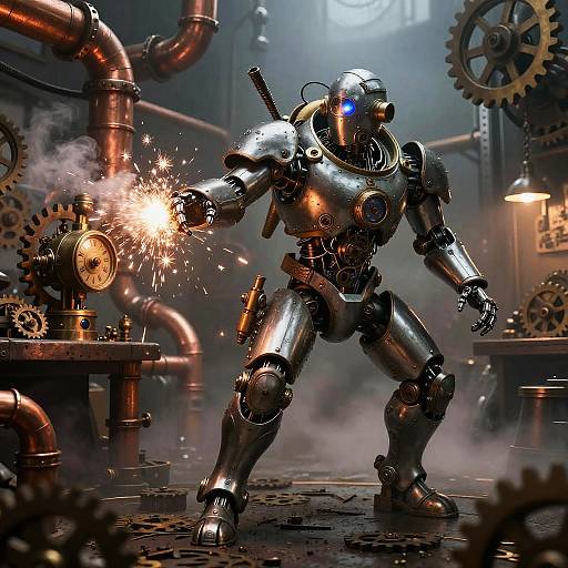 Steampunk Artificer in Mechanical Exosuit