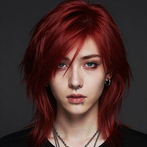 Emo Redhead Close-Up Portrait