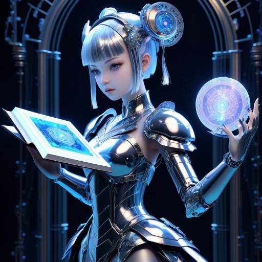 Enchanting Robot-Girl in Dark Fantasy