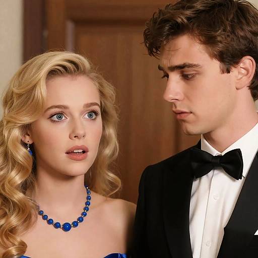 Surprised Couple in Elegant Setting