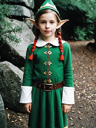 Young Girl in Elf Costume