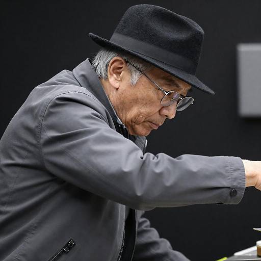 Intense Middle-Aged Man with Gray Hair