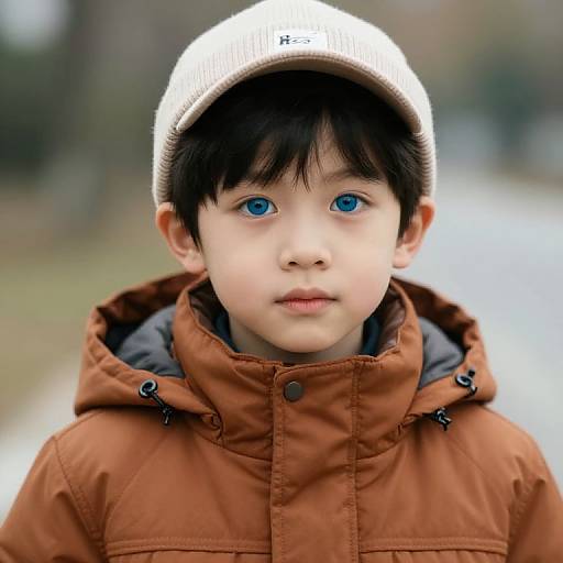 Boy in Winter Coat and Hat