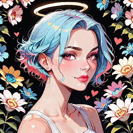 Playful Garden Scene with Fantasy Elements