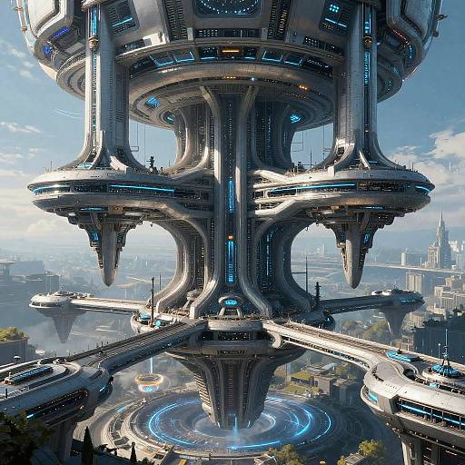 Sci-Fi Floating City Concept Art
