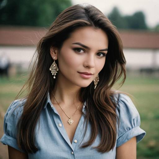 Portrait of Young Woman Wearing Jewelry Outdoors