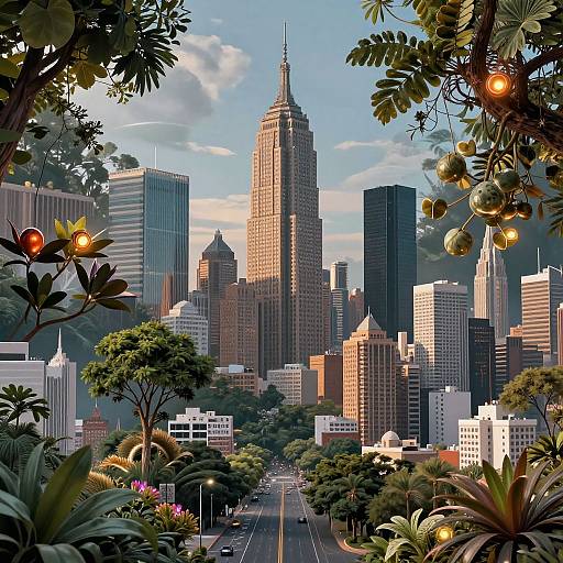 Dreamlike AI Urban-Nature Montage