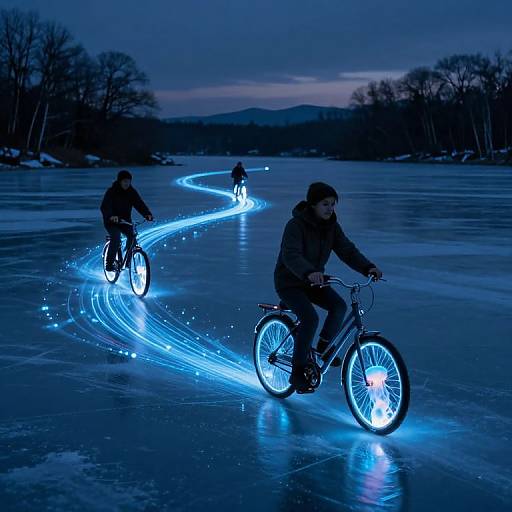 Jellyfish-Wheeled Bicycles on Frozen Lakes