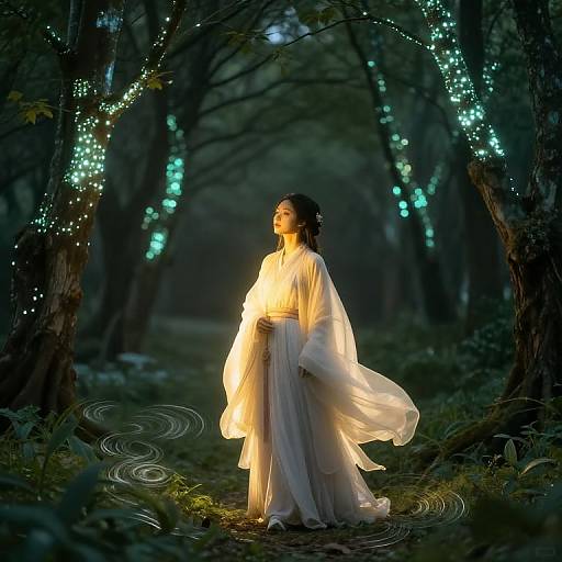 Ethereal Joi in Bioluminescent Forest