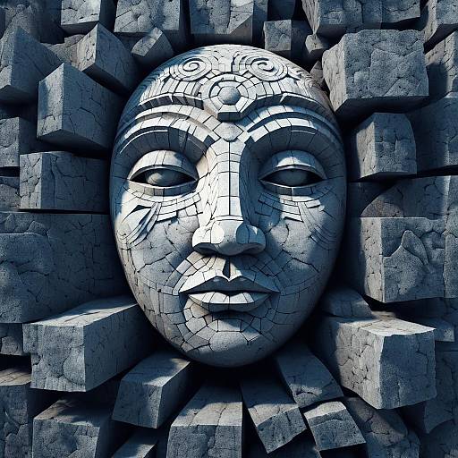 Surreal Ancient Stone Face