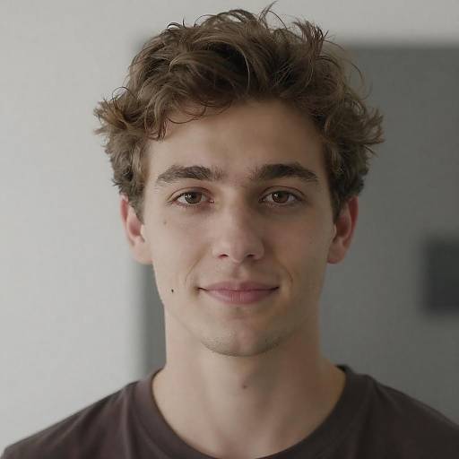 Softly Smiling Young Man Portrait