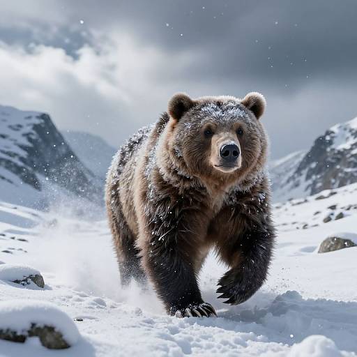 Epic Bearhug Adventure in Snowy Mountains