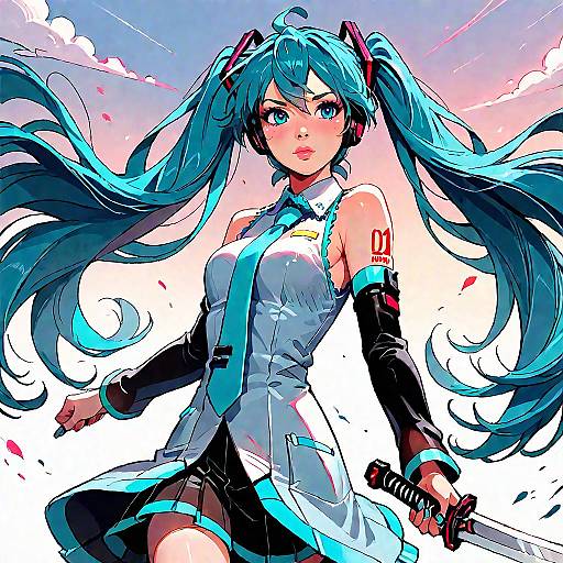 Hatsune Miku Sword Sunrise Stance