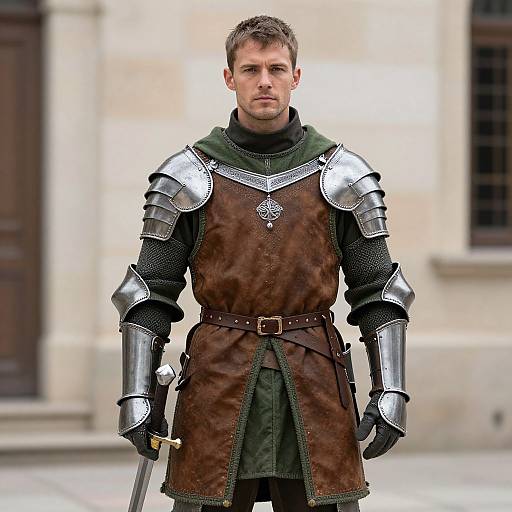 Medieval Armor Male Model with Sword