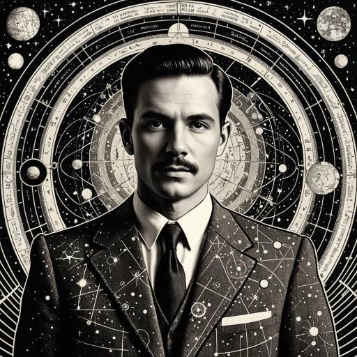 Vintage Portrait with Astronomical Diagrams