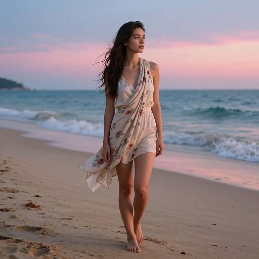 Serene AI Beach Girl Portrait