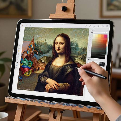 AI Digital Easel Creating Futuristic Art