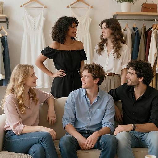 Vintage Clothing Store Group Photo