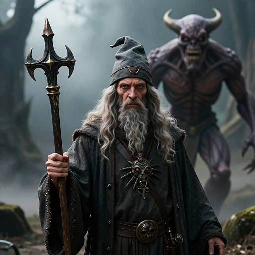 Ancient Wizard with Goonies Monster