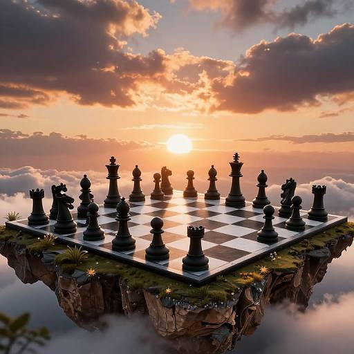 Colossal 3D Chessboard Island Sunset