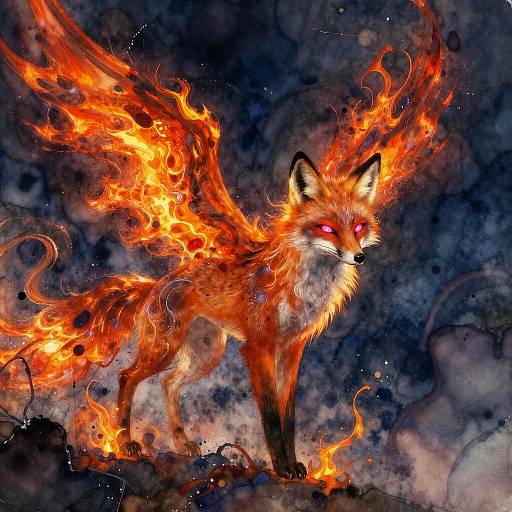 Celestial Fox Phantom in Neon Glow