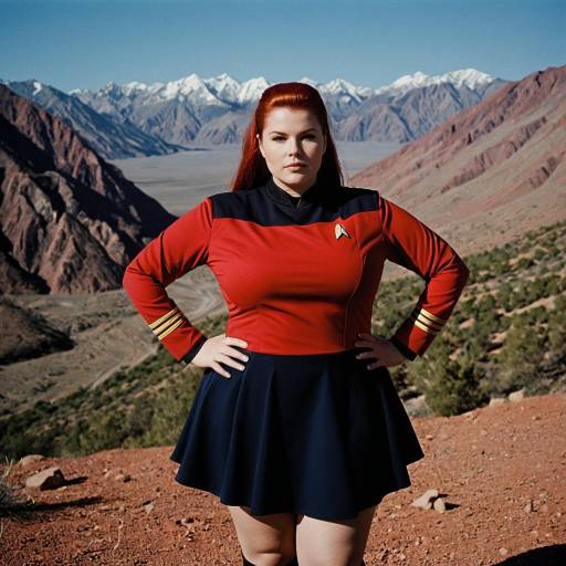Plus Size Woman in Star Trek Uniform Outdoors