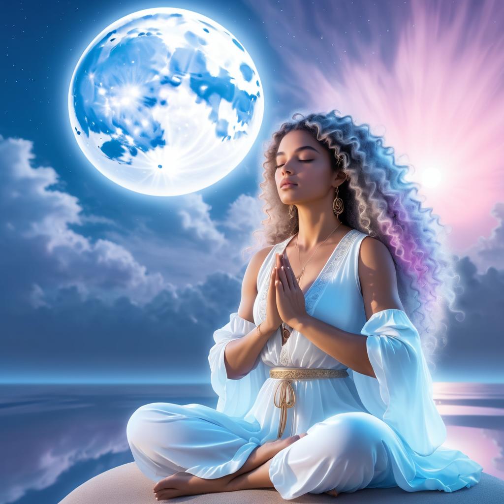 Moonlit Meditation in Mystical Fantasy