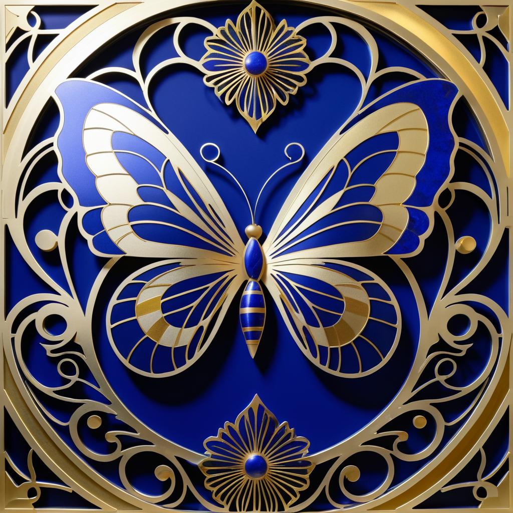 Dynamic Art Nouveau Butterfly Design