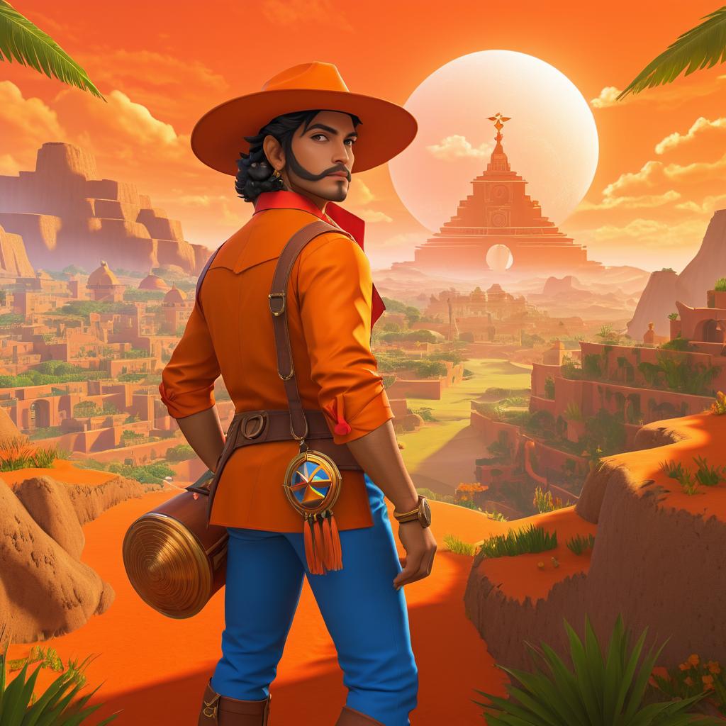 Mysterious Latino Explorer in Bold Adventure