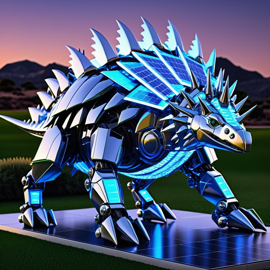 Hyper-Realistic Cybernetic Stegosaurus Design