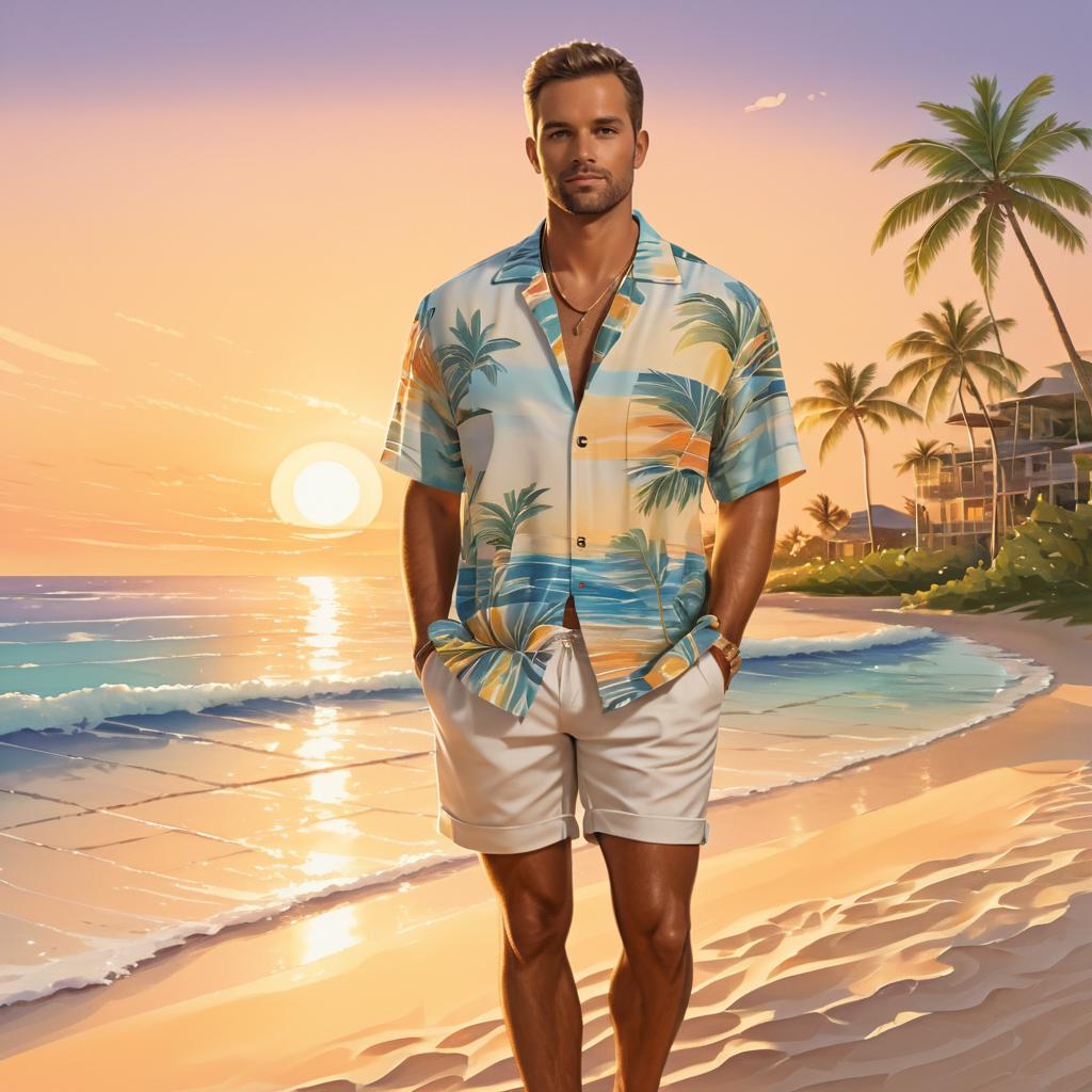 Elegant Beach Vibes: A Stylish Sunset Scene