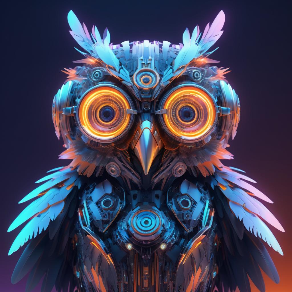 High-Detail Cybernetic Owl Render