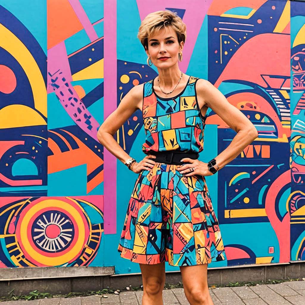 Retro 80s Party Style with Pixie Cut