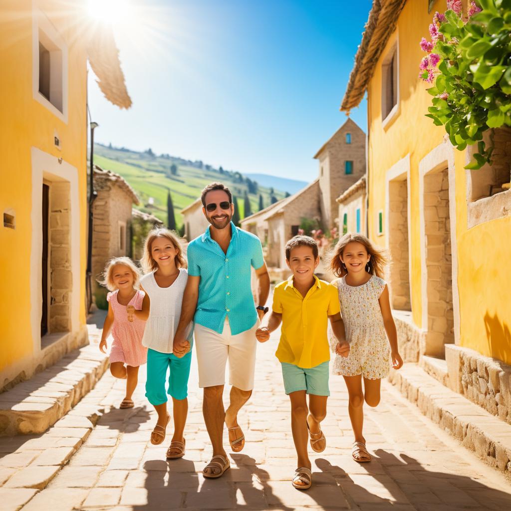 Joyful Family Adventure in Picturesque Village