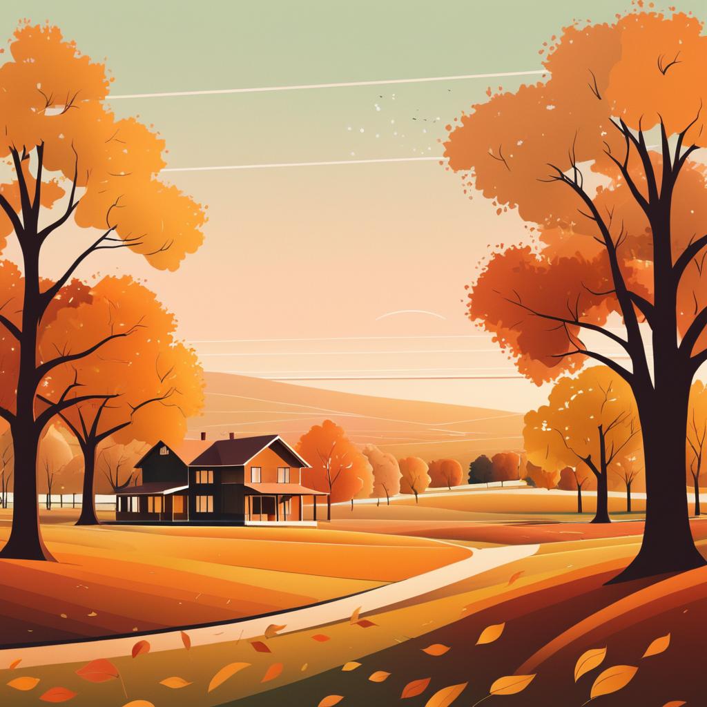 Serene Autumn Orchard Poster Design