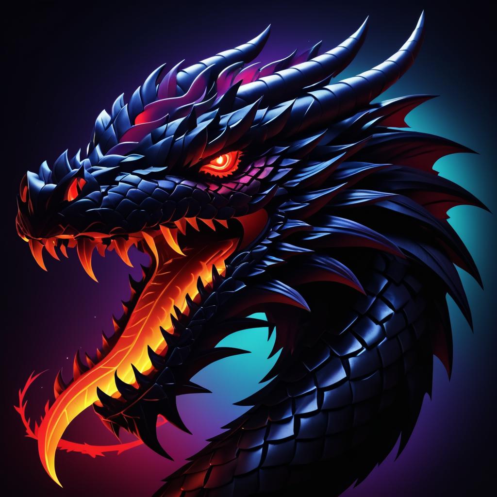 Crimson Serpent Dragon Twitch Icon Design