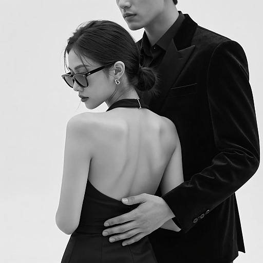 Black and White Elegant Couple Portrait